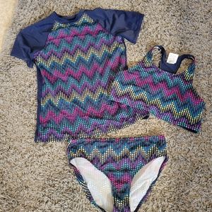 3 Piece Girls Lands End Swim Set